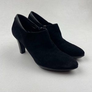 Aquatalia Suede Leather Trim Zip Bootie Shoe